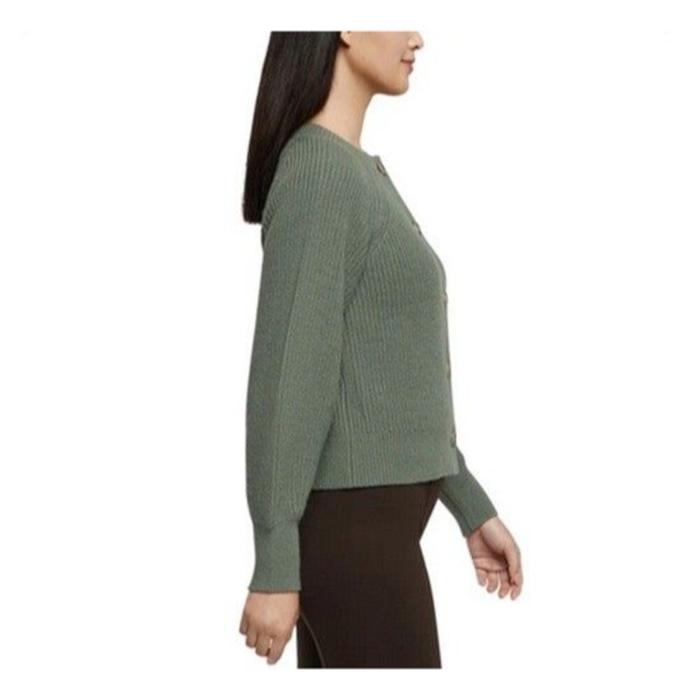 Banana Republic Womens 5 Button Cardigan Sweater Balloon Sleeve Green NWT - Picture 2 of 3